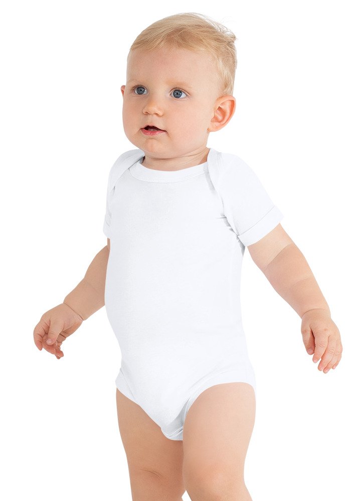 Baby bodysuit with a short slogan printed on the front